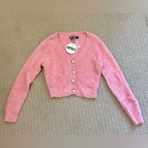 Pink Fuzzy Cardigan